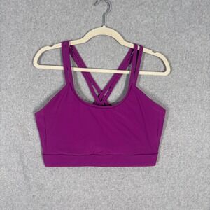 Janji Groundwork Knit Sports Bra‎ XL Purple Orchid Cross Back Activewear NO PADS